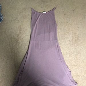 Purple Halter Dress with Back Cutout